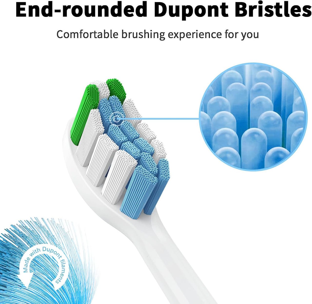 DuPont-style bristle detail for replacement brush heads